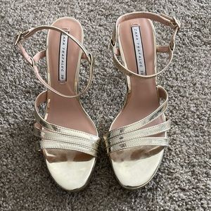 Zara Trafaluc gold Heels size 39